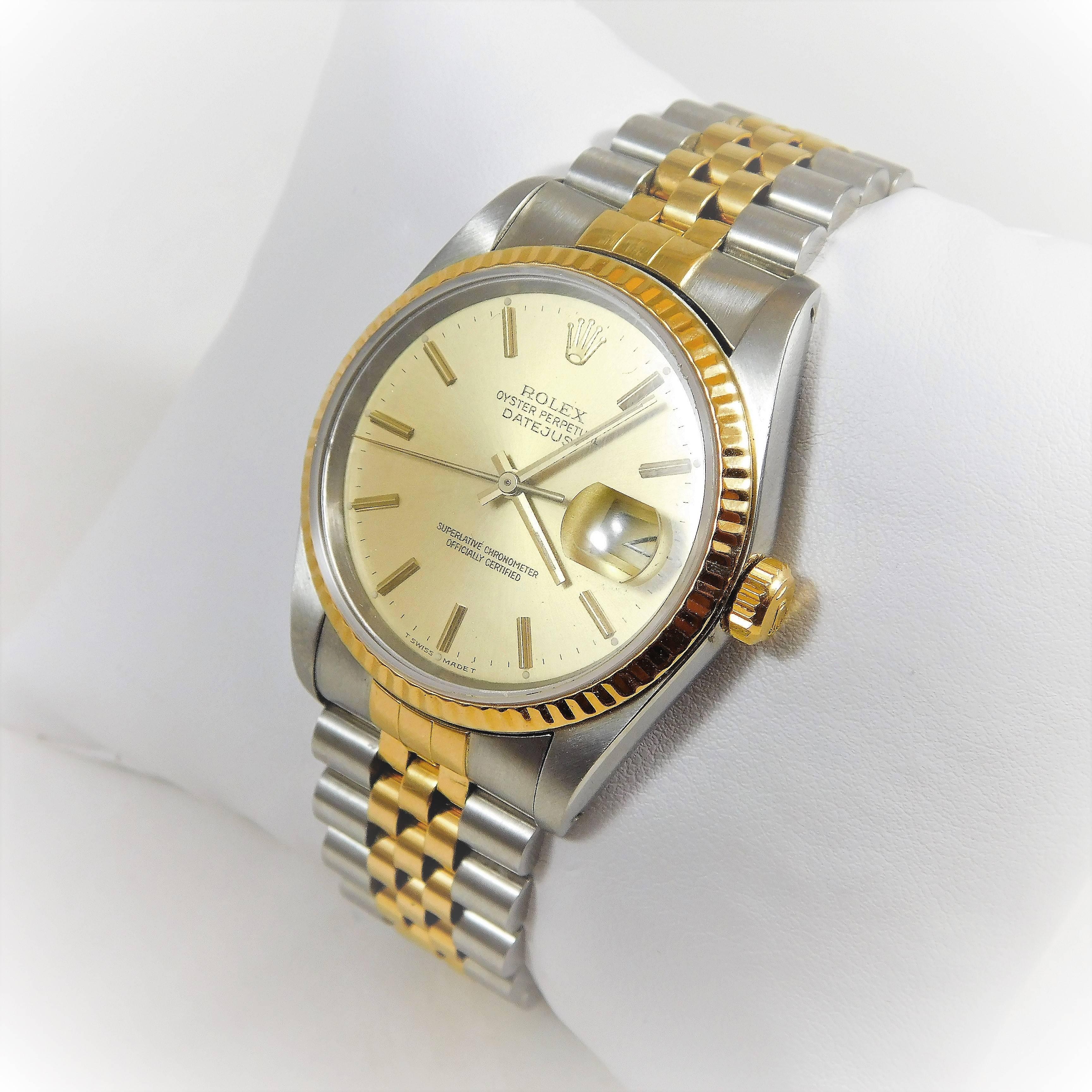 Men's Rolex yellow gold Stainless Steel Oyster Perpetual Datejust Automatic Wristwatch