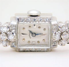 Hamilton Ladies White Gold Diamond Art Deco Luxury Manual Wristwatch