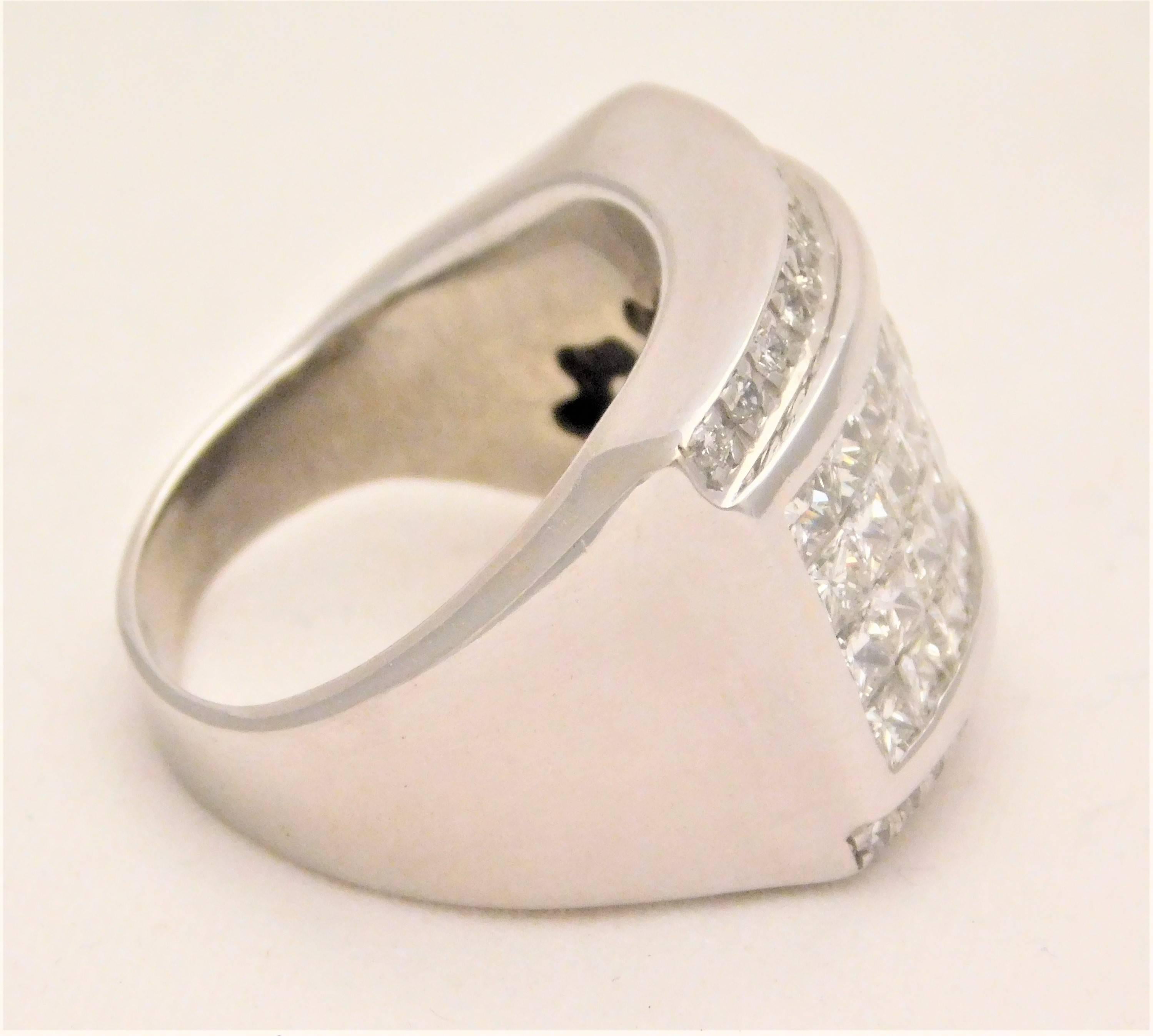 Square Diamond White Gold Ring For Sale 2