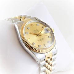 Rolex Yellow Gold Stainless Steel Oyster Perpetual Datejust Automatic Wristwatch