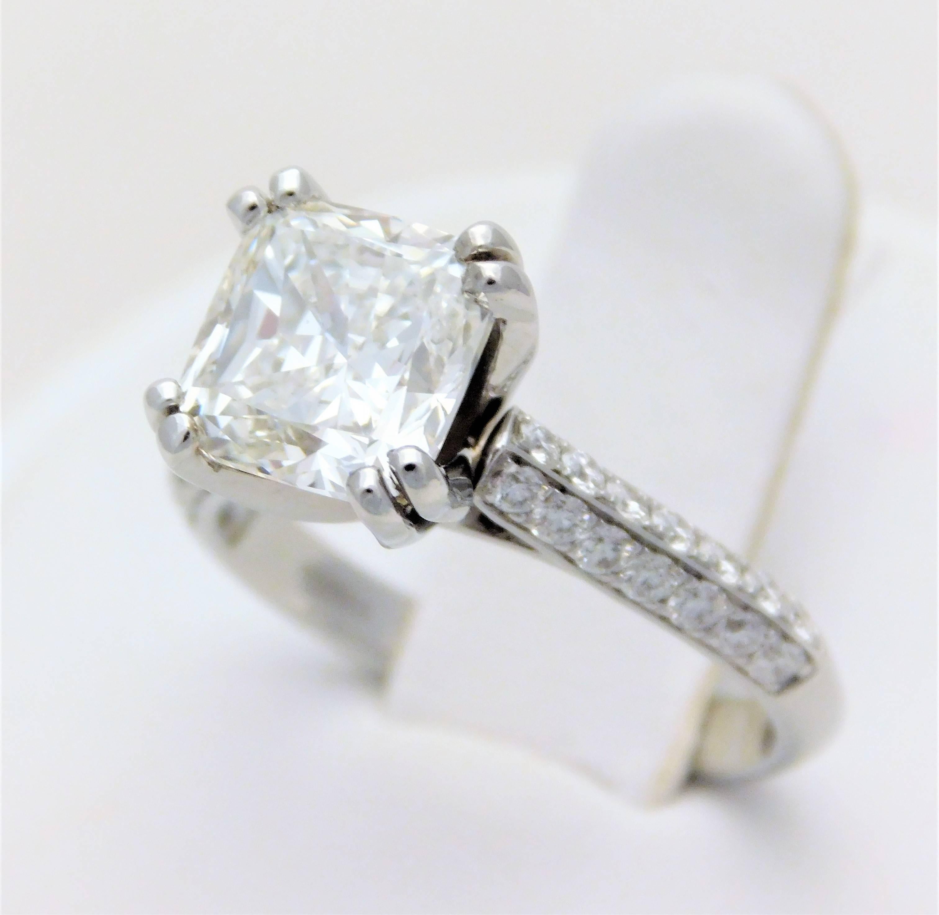 GIA Certified 3.28 Carat Cushion-Cut Diamond Engagement Ring 2
