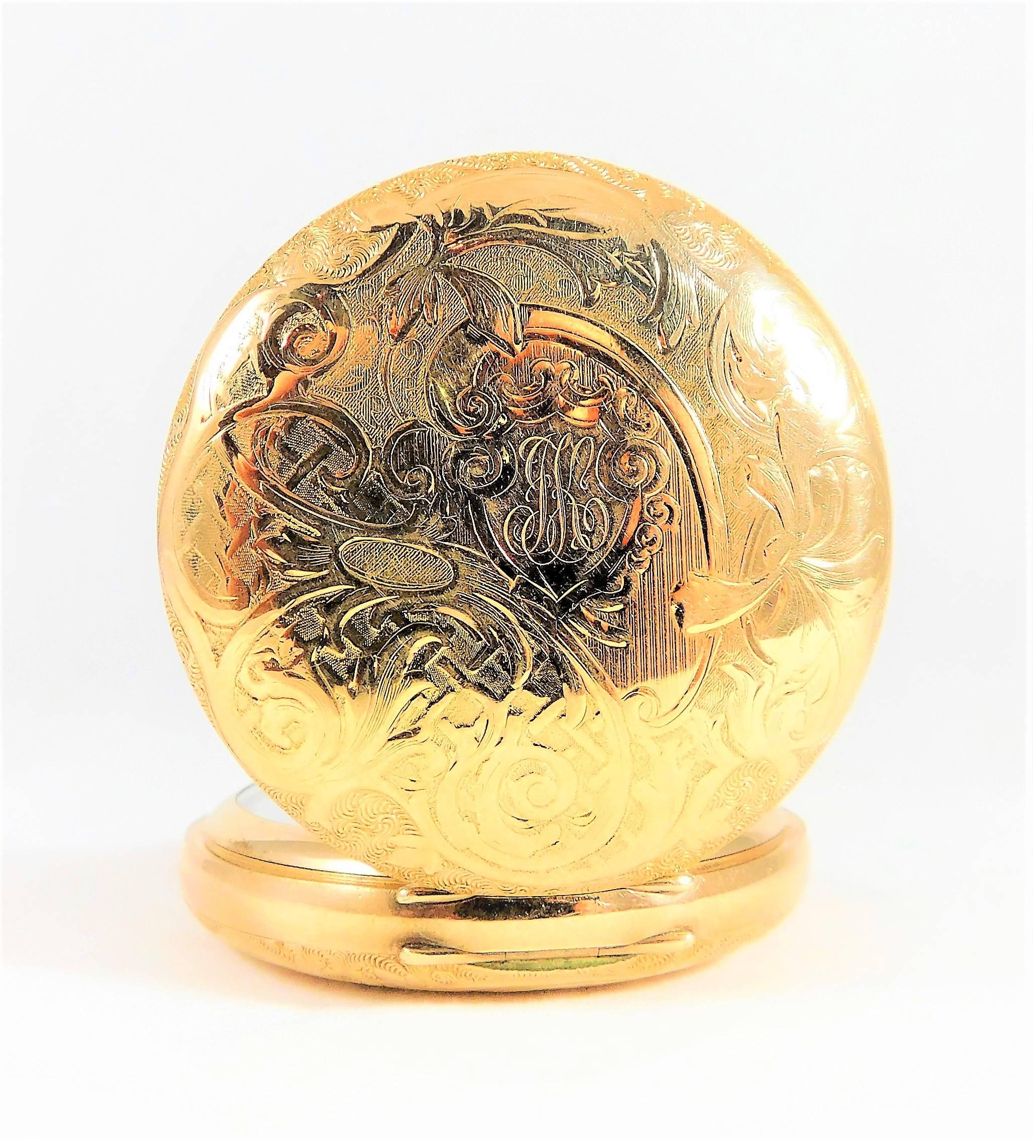 Edwardian Waltham Ornate Gold Filled American Pocket Watch, 1905
