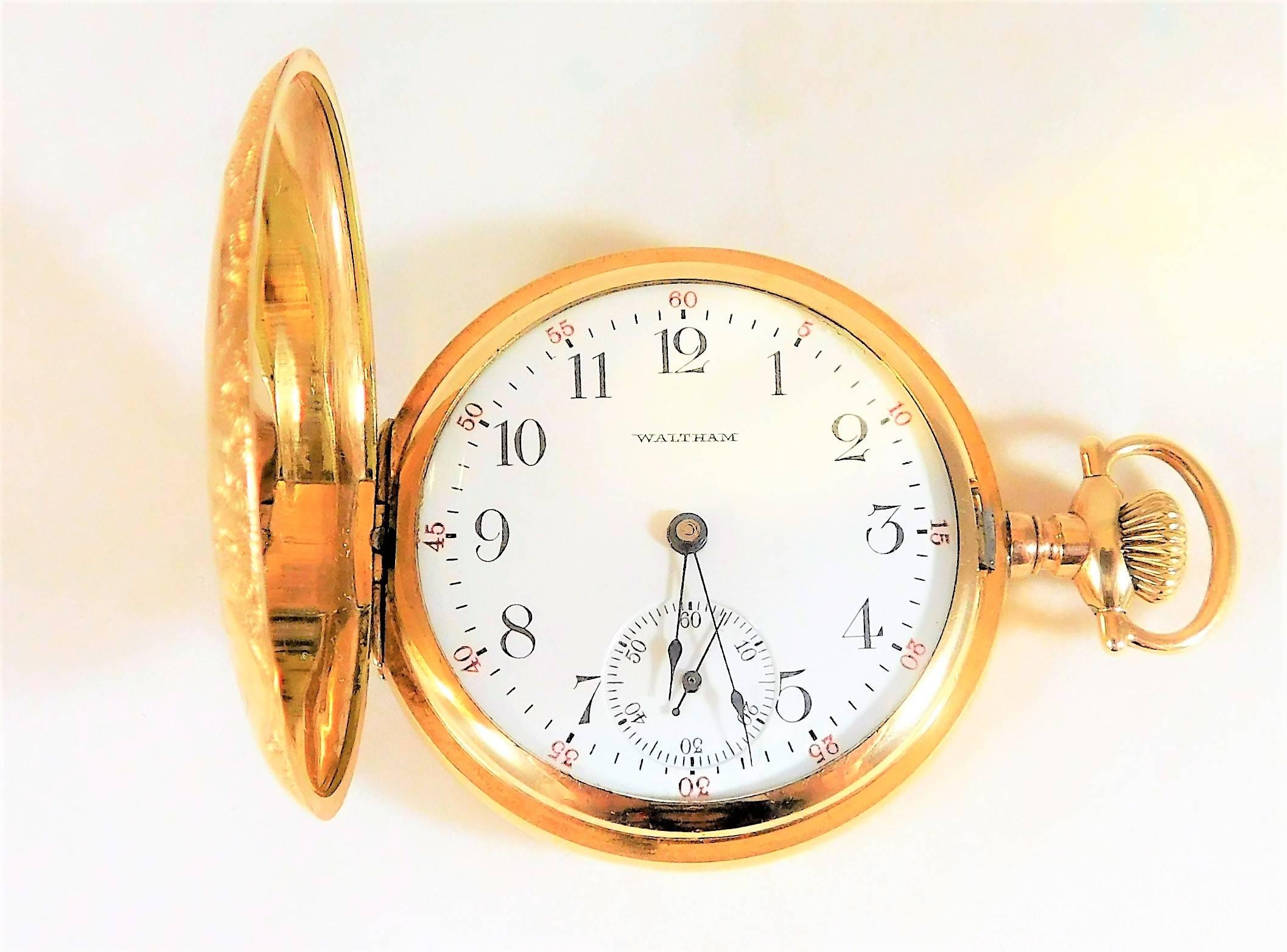 Waltham Ornate Gold Filled American Pocket Watch, 1905 In Excellent Condition In Metairie, LA