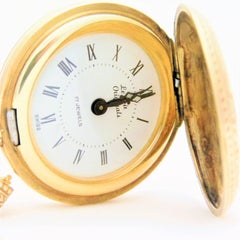 Le Soir Yellow Gold Antique Pocket Watch Pendant Necklace