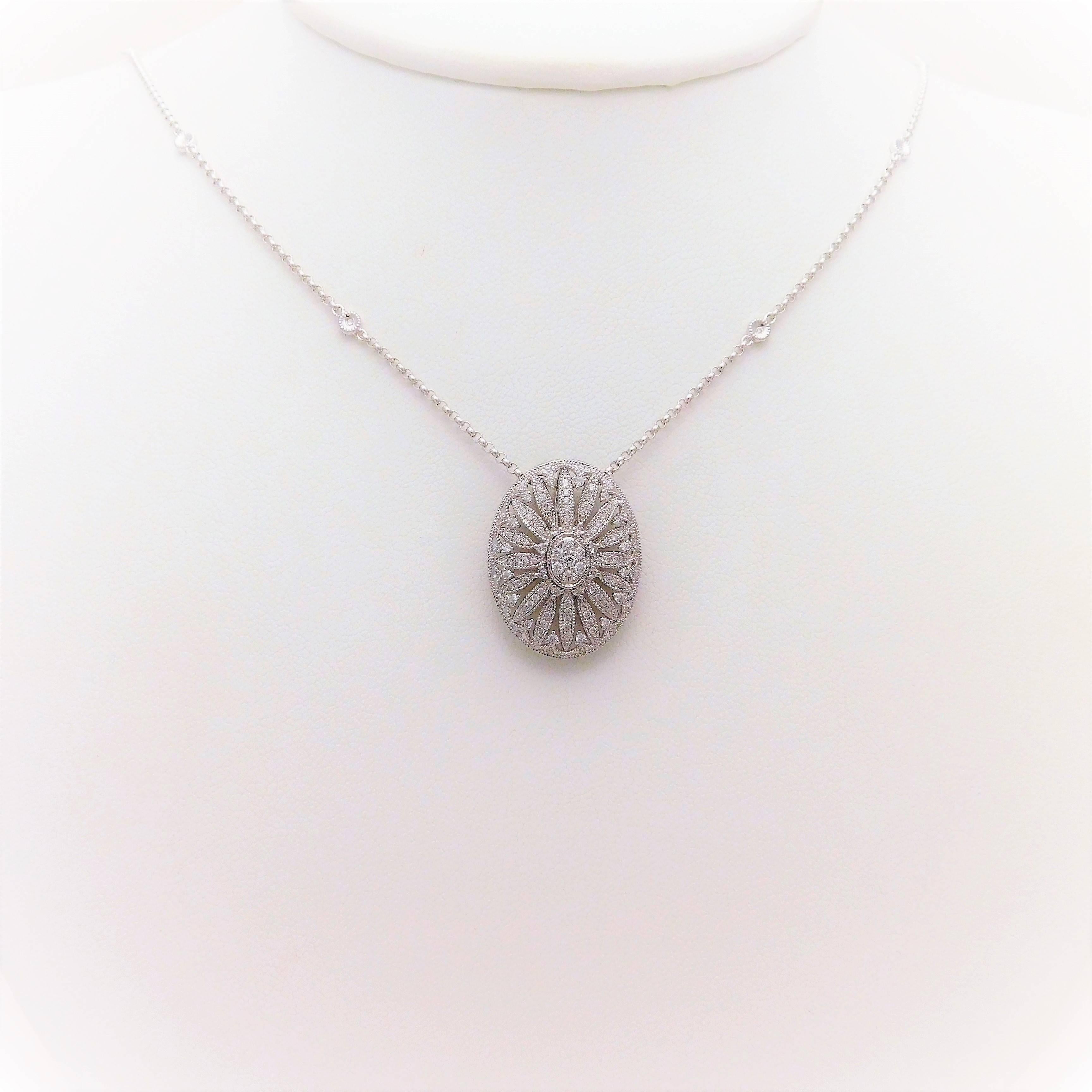 oval diamond pendant necklace