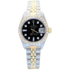 Rolex Ladies Yellow Gold Stainless Steel Diamond Datejust Automatic Wristwatch