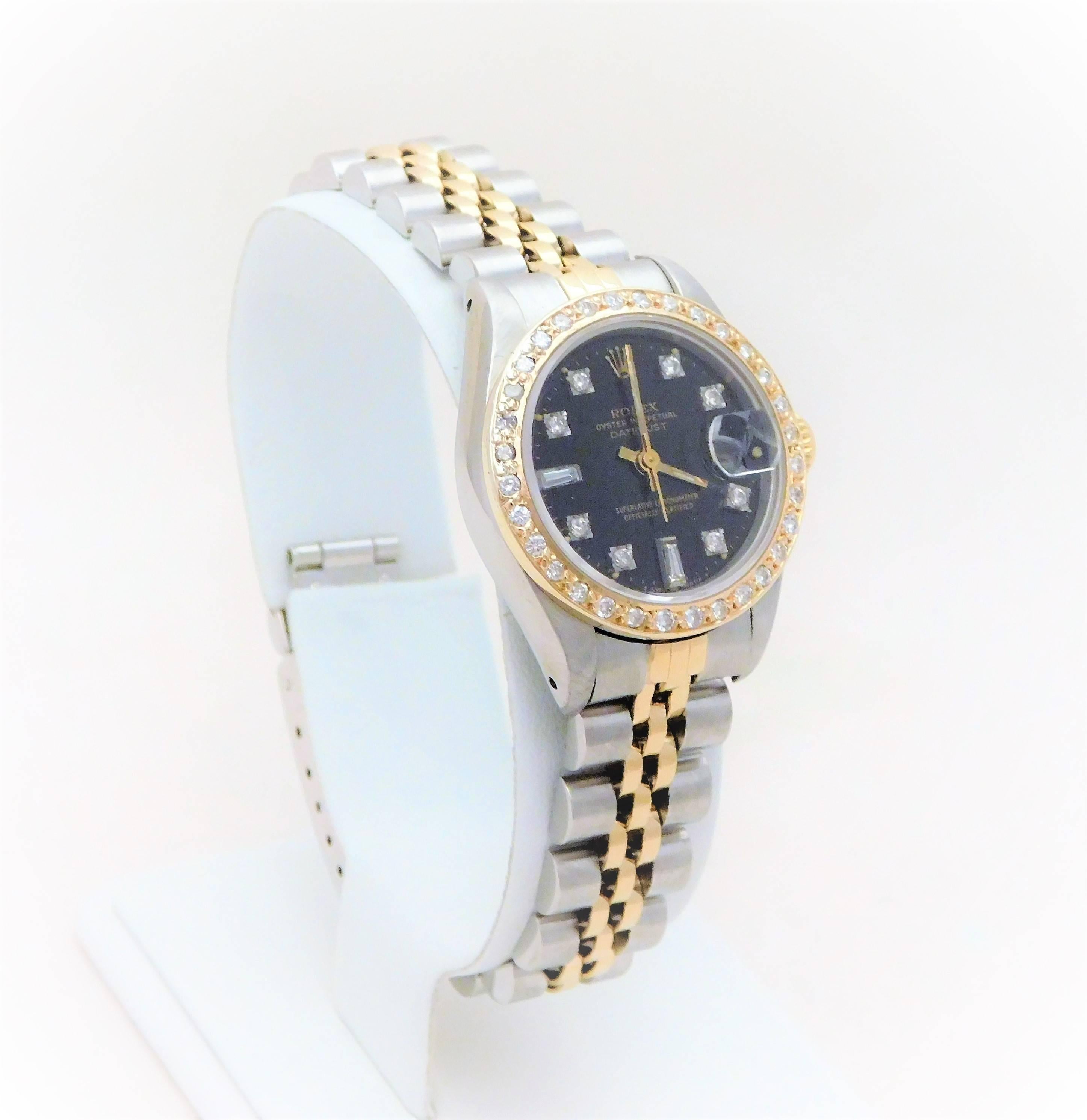 The Rolex Date Oyster Perpetual is one of the most sought-after lady’s luxury time pieces in the world. It is a symbol of status. From an exquisite Southern estate. This 1990 Ladies Rolex Date Just luxury timepiece is in spectacular condition and in