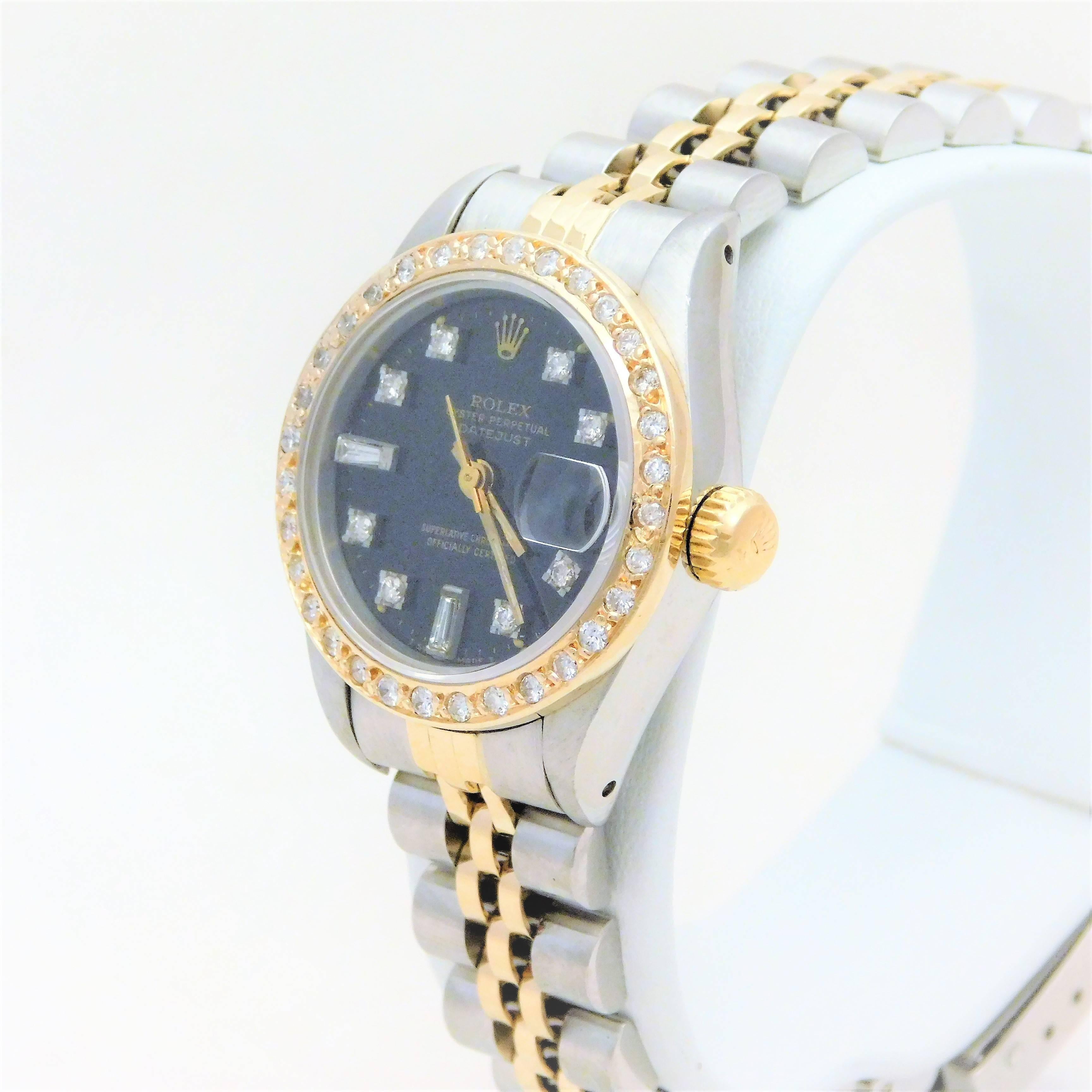 Rolex Ladies Yellow Gold Stainless Steel Diamond Datejust Automatic Wristwatch 1