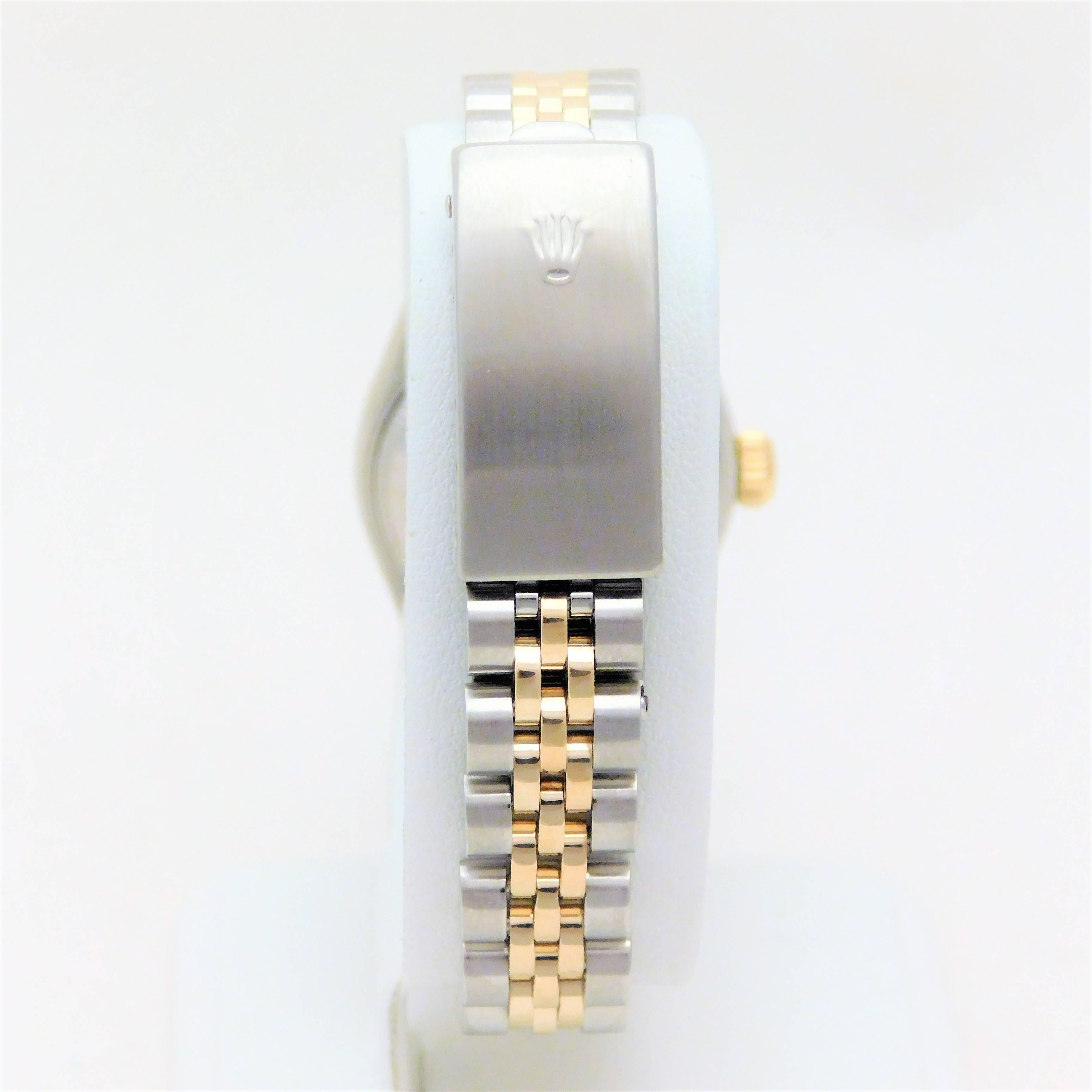 Rolex Ladies Yellow Gold Stainless Steel Diamond Datejust Automatic Wristwatch 5