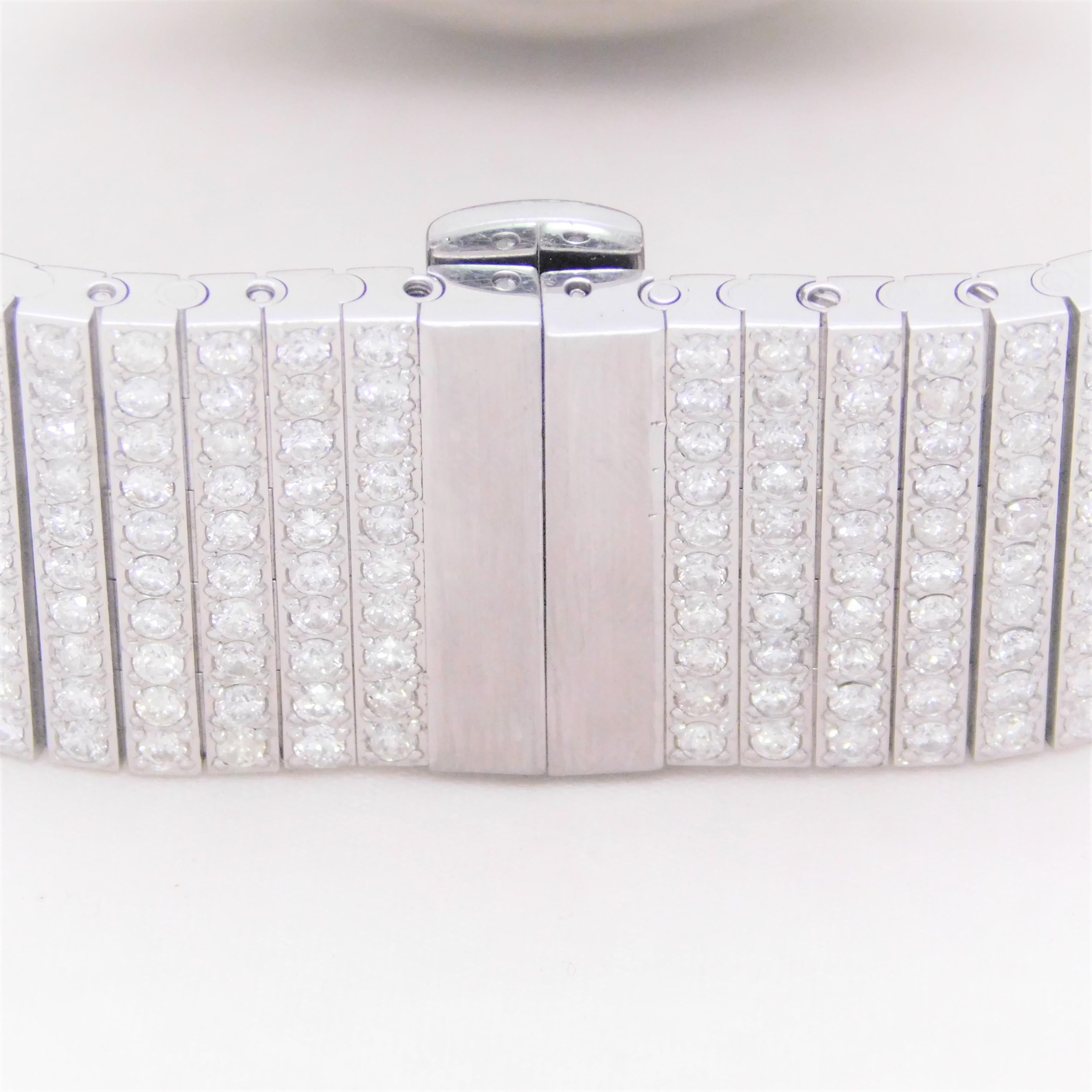 Custom Stainless 45 Carat Diamond and Sapphire Breitling Super Avenger Wristwatc For Sale 7