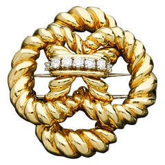 Tiffany 
Co. Diamond Gold Brooch