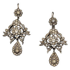 Edwardian Paste Silver Girandole Earrings