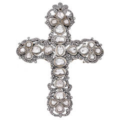 Diamonds Silver Gold Cross Pendant