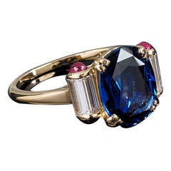 Mauboussin Sapphire Ruby Diamond Gold Ring