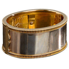 Antique 1890s Victorian Two Color Gold Bangle Bracelet