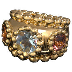 Chanel Aquamarine Tourmaline Gold Ring