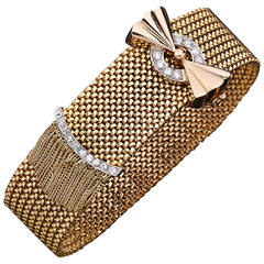 Diamond Gold Belt Bracelet