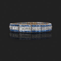 Diamonds, Sapphires, 18 Karat Gold and Platinum Bracelet, circa 1910