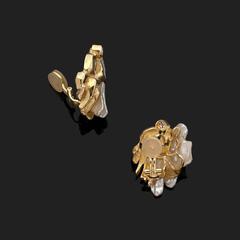 Jean Vendôme Pearl Diamond Gold Earrings