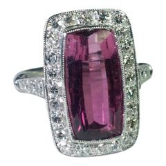 Antique Pink Tourmaline Diamond Ring