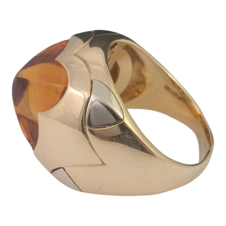 Bulgari BVLGARI Citrine Pyramid Yellow White 18 Carat Gold Band