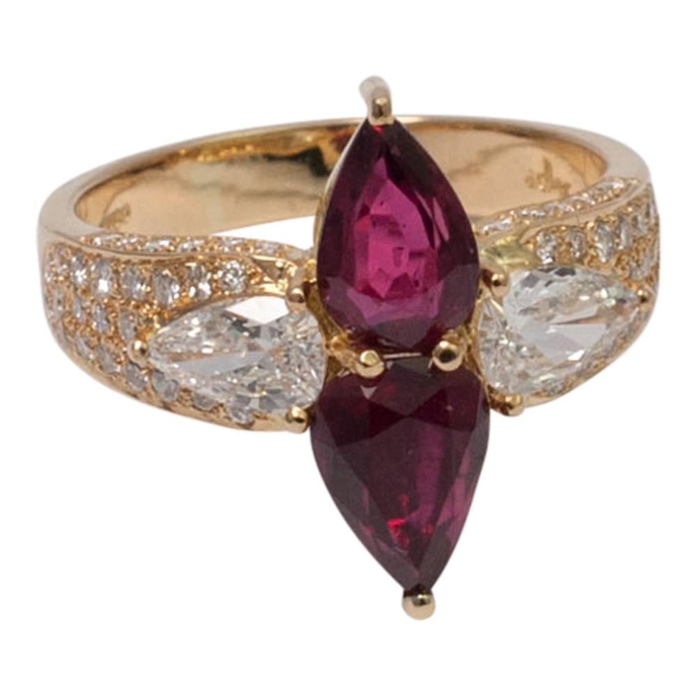 Adler Ruby Diamond Gold Ring For Sale