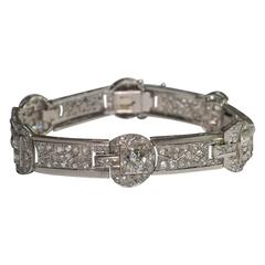 Art Deco Diamond Platinum French Bracelet 5