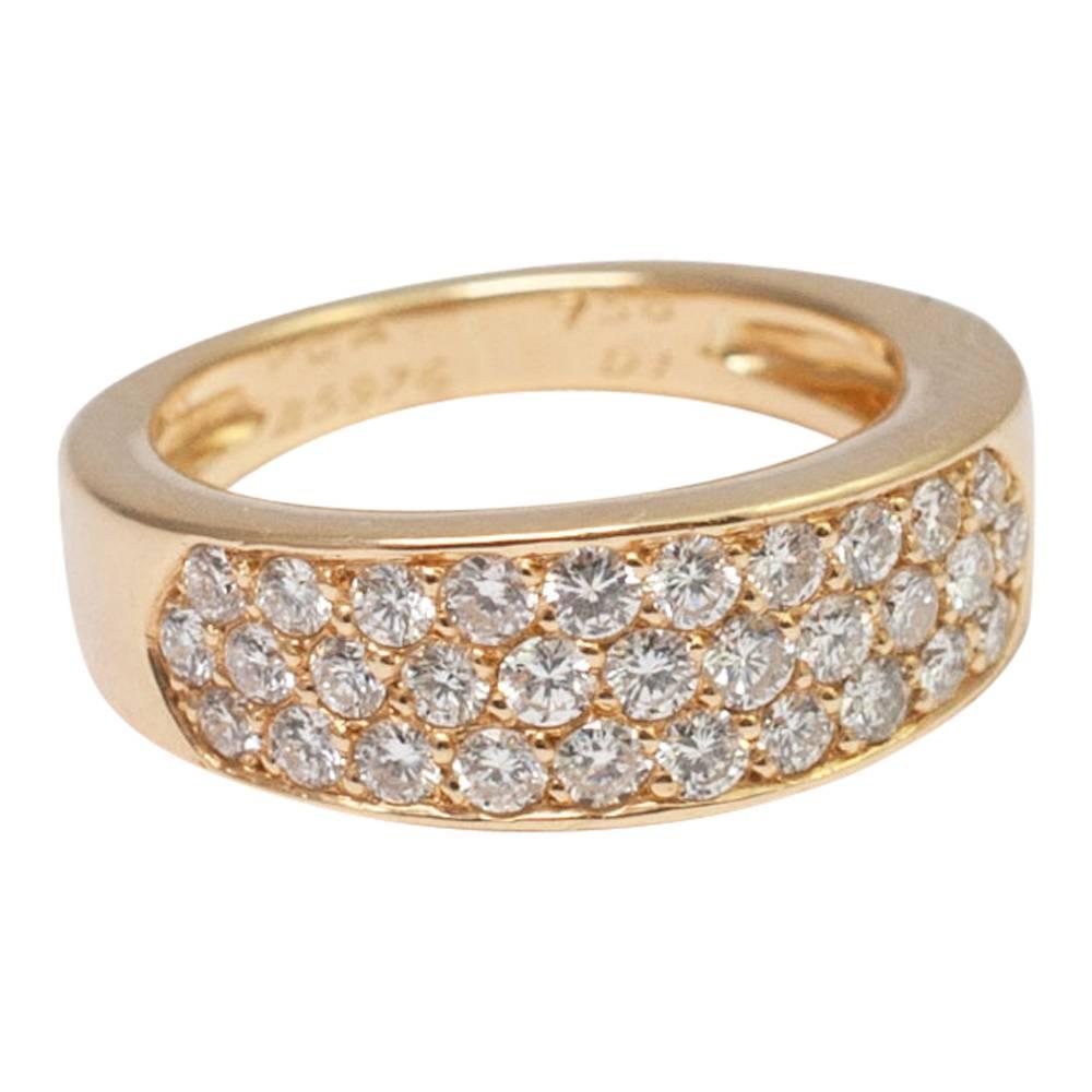 Van Cleef & Arpels Diamond Gold Band Ring For Sale