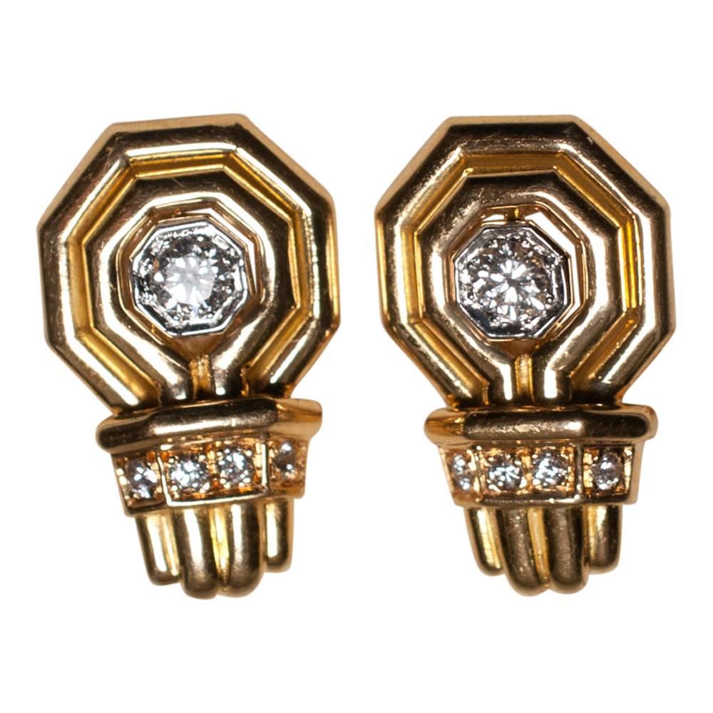 Chaumet Diamond Gold Cufflinks