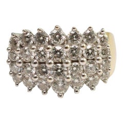 Diamond Four Row Gold Ring