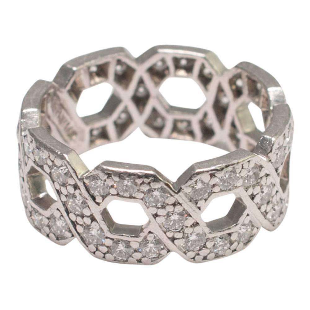 Tiffany & Co. Platinum Diamond Band Ring For Sale