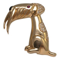 David Morris Gold Schnauzer Dog Brooch