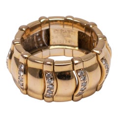 Retro Piaget Diamond 18 Carat Gold Band Engagement Ring