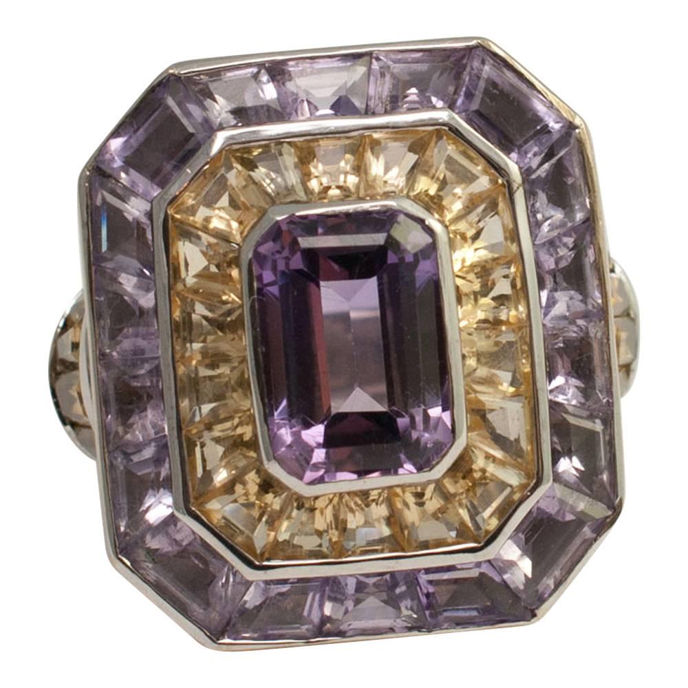 Theo Fennell Gold Amethyst Citrine Rumba Ring For Sale