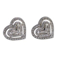 Theo Fennell Diamond Heart 18 Carat Gold Earrings