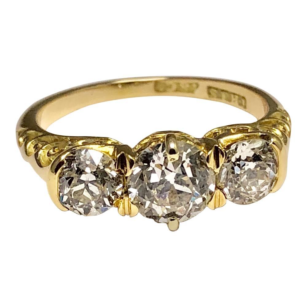 Victorian Diamond Trilogy Ring in 18 Carat Gold