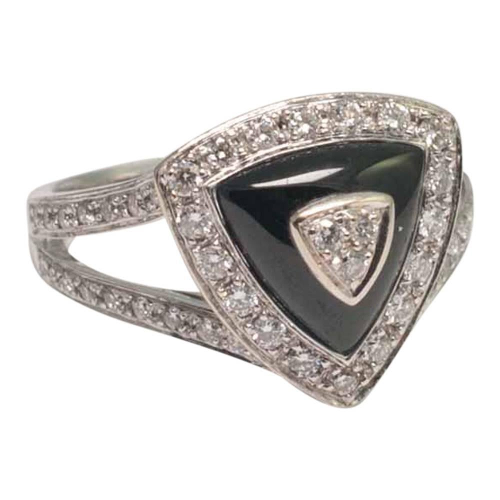 Mauboussin Diamond and Onyx 'Dream and Love' Gold Ring For Sale