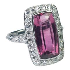 Pink Tourmaline Diamond Ring