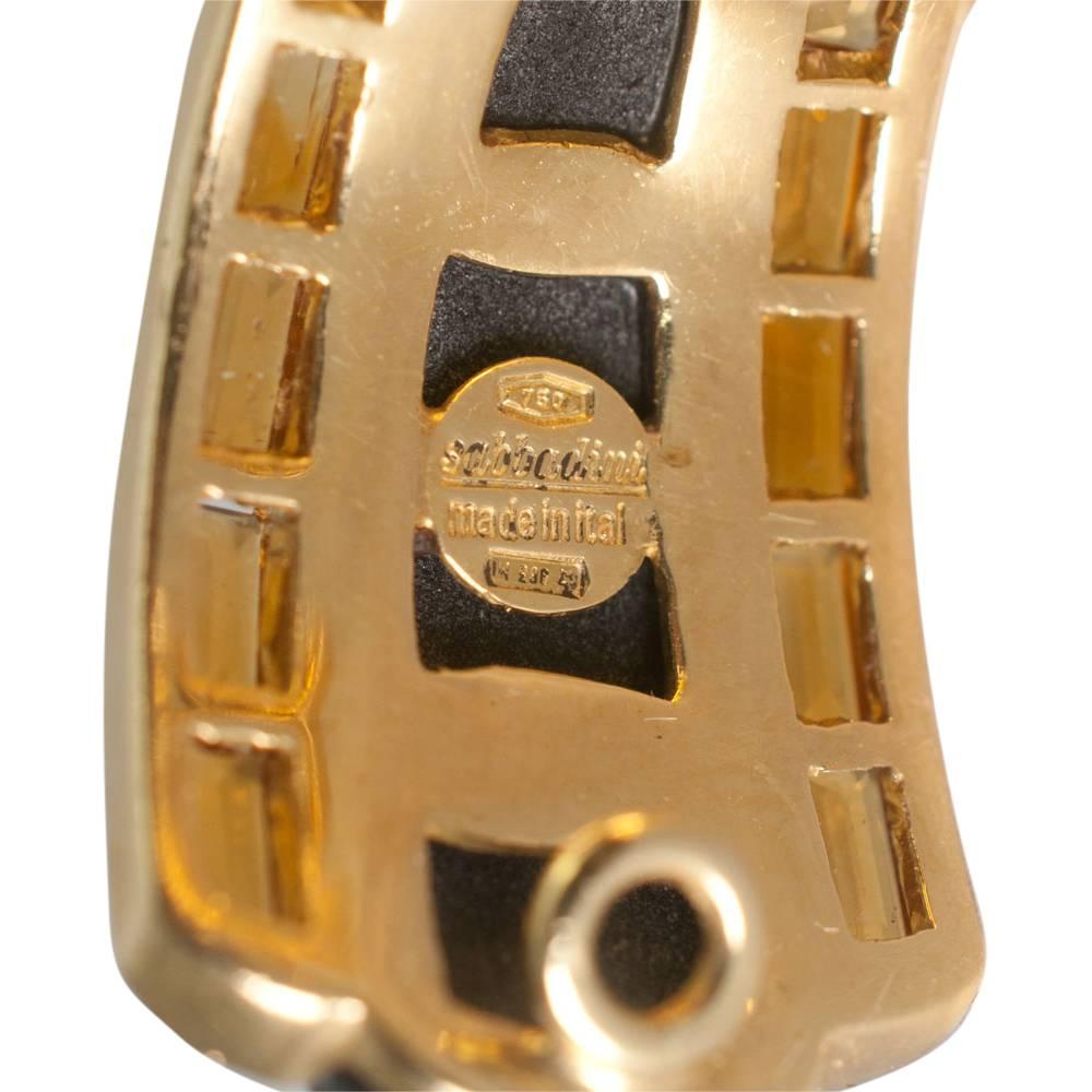 Sabbadini Onyx Citrine Gold Clip-On Earrings For Sale 3