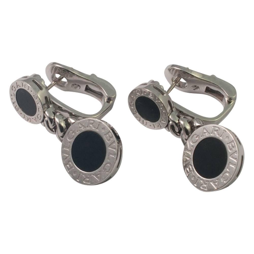 Stylish and contemporary earrings for lovers of this iconic brand - these onyx and 18ct white gold earrings are from the 
