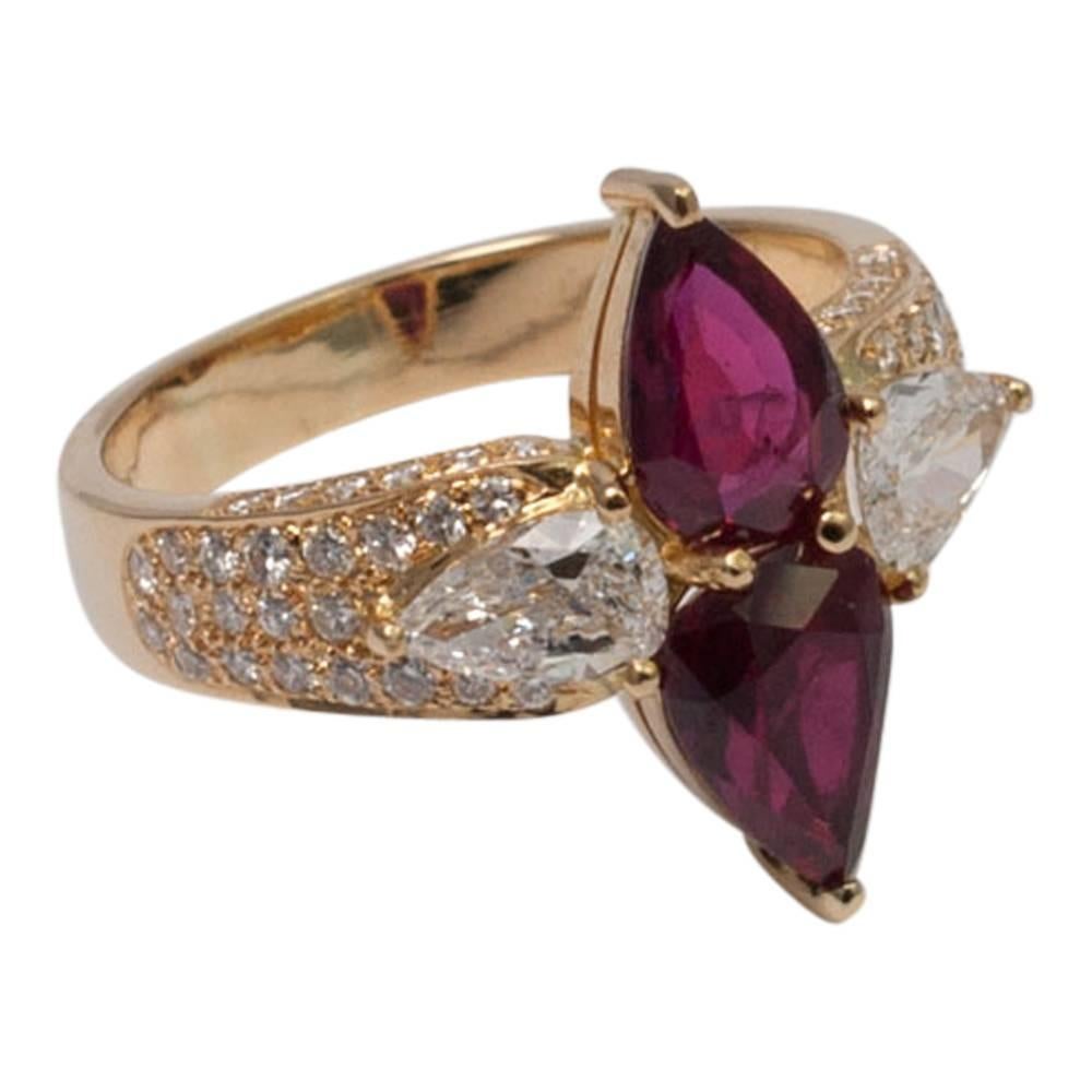 Adler Ruby Diamond Gold Ring For Sale 2