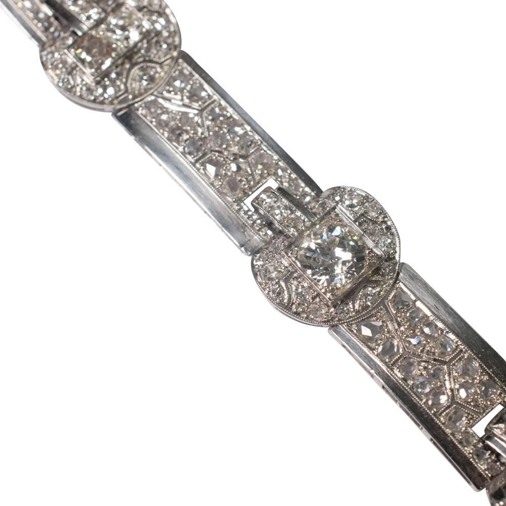 Art Deco Diamond Platinum French Bracelet 2