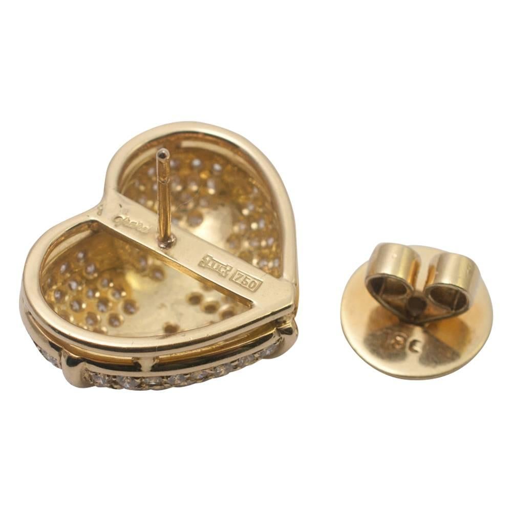 Women's Chopard Diamond Gold Earrings For Sale