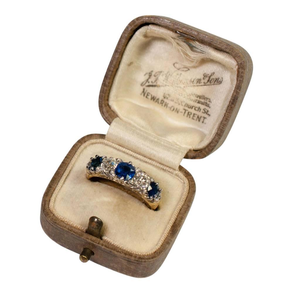 Victorian Sapphire Diamond Gold Ring 3