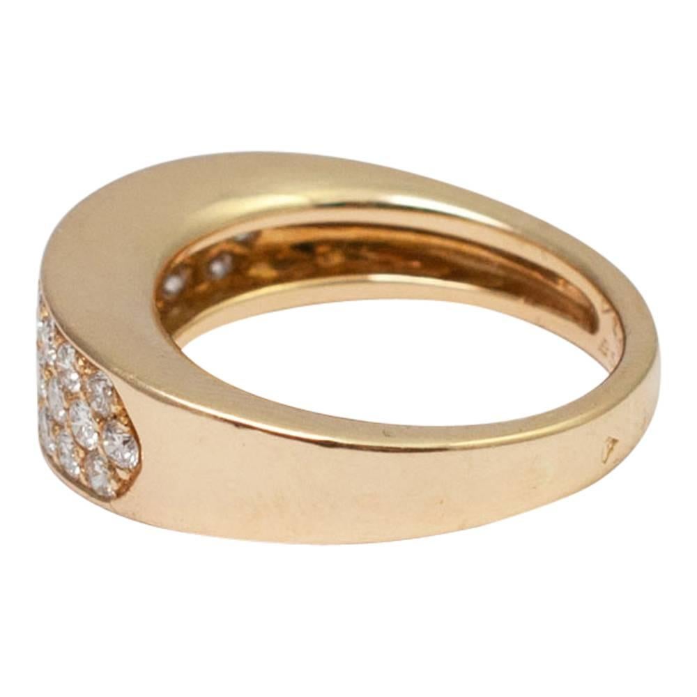 Van Cleef & Arpels Diamond Gold Band Ring In Excellent Condition For Sale In ALTRINCHAM, GB