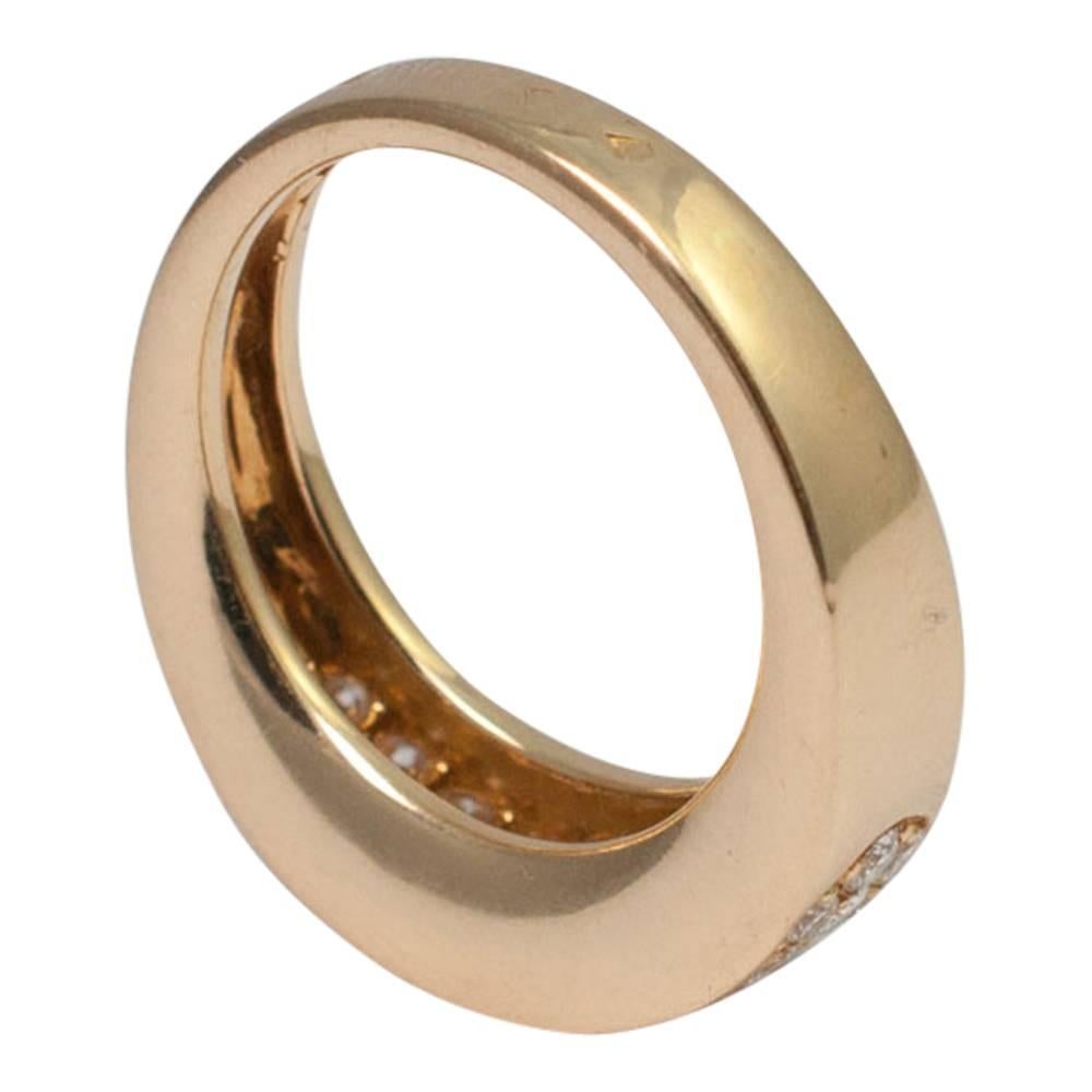 Women's Van Cleef & Arpels Diamond Gold Band Ring For Sale
