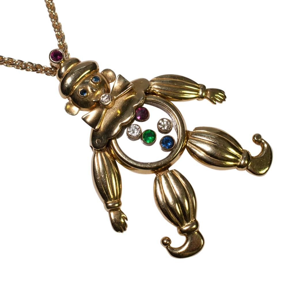 gold clown necklace