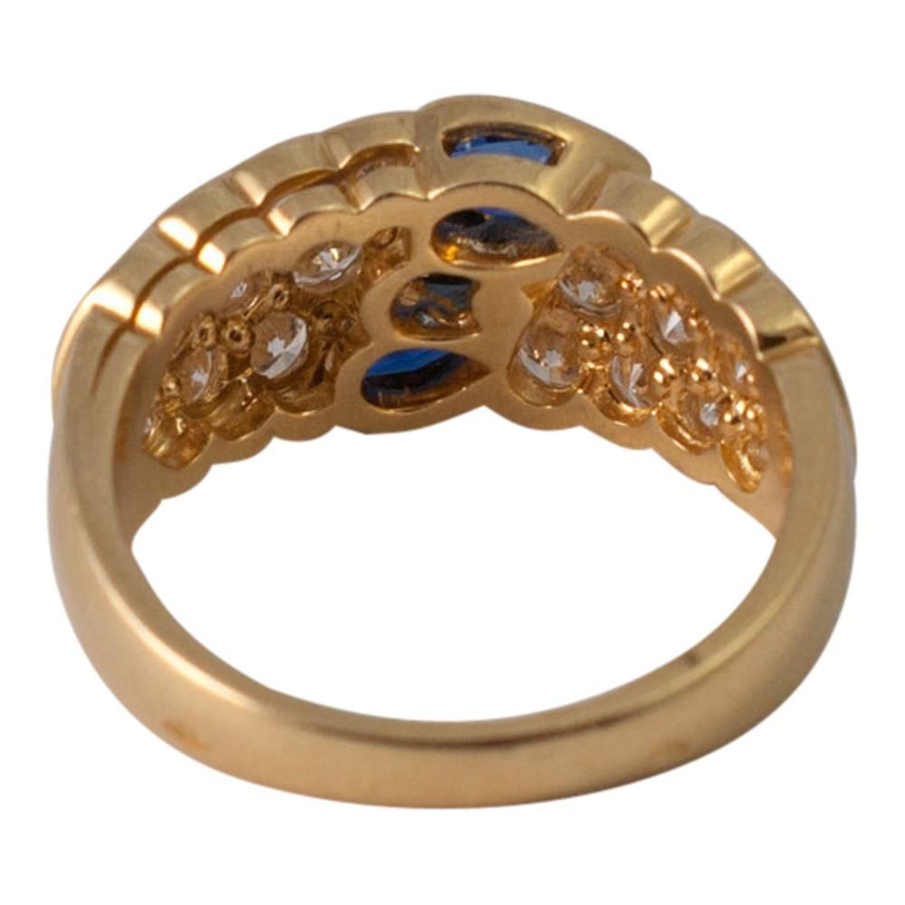 Women's M Gérard Sapphire Diamond Gold Band Ring