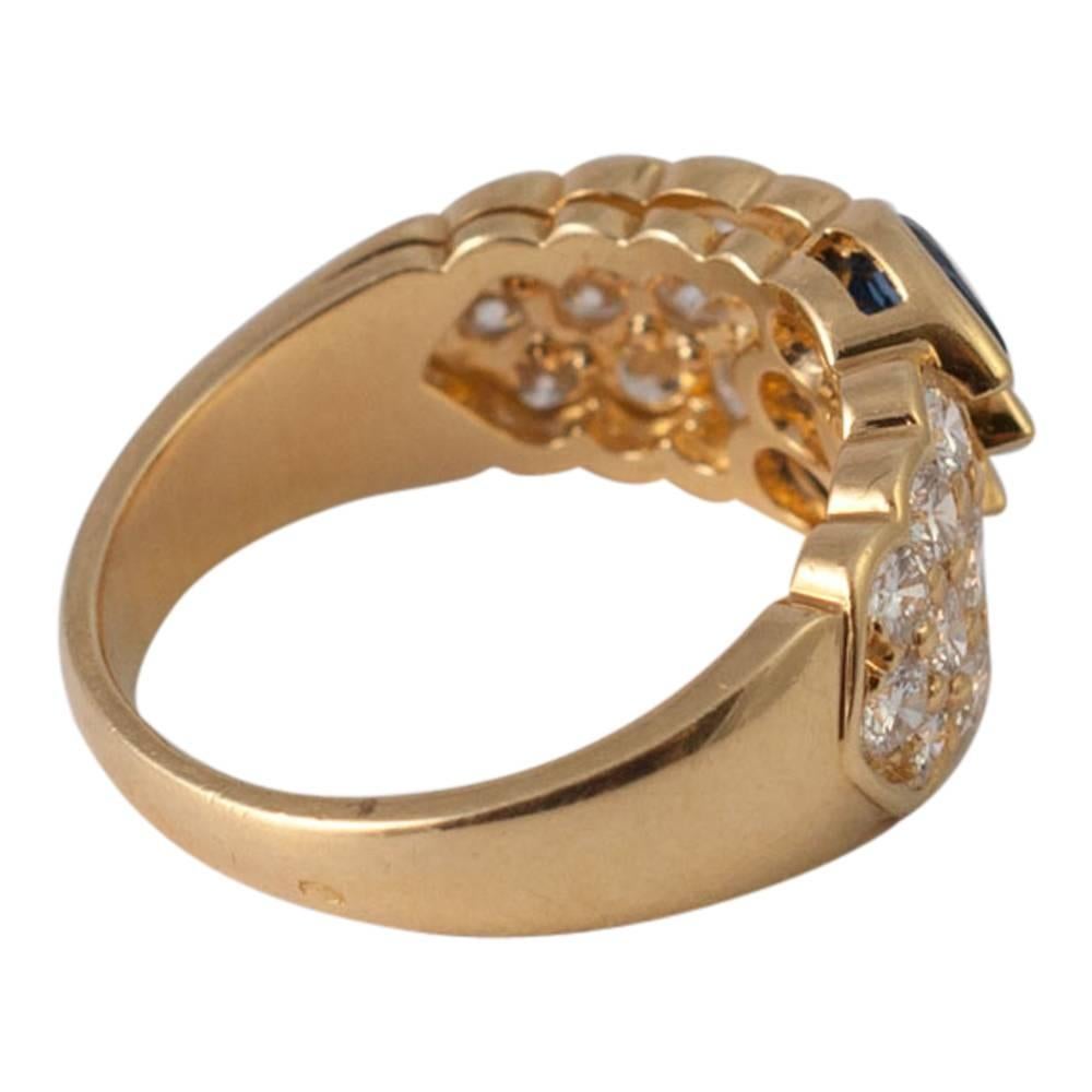 M Gérard Sapphire Diamond Gold Band Ring 2