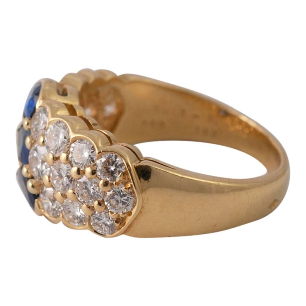 M Gérard Sapphire Diamond Gold Band Ring 3